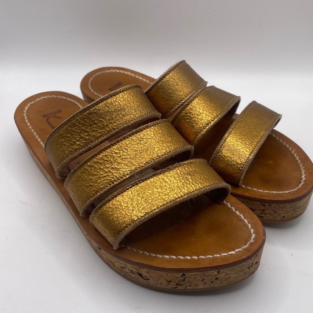 Women’s K Jacques Gold Strap Sandals Size 37 (US 6)
